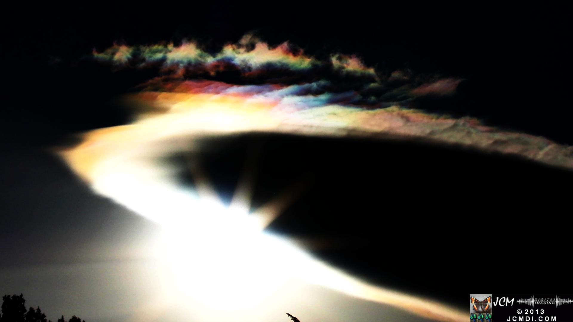 3-9-2010 Spectacular UFO lenticular Cloud and sunset stills with rainbow ice crystals